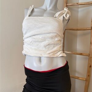 Free People Women's White Sleeveless Boulevard Tank Top Sz S